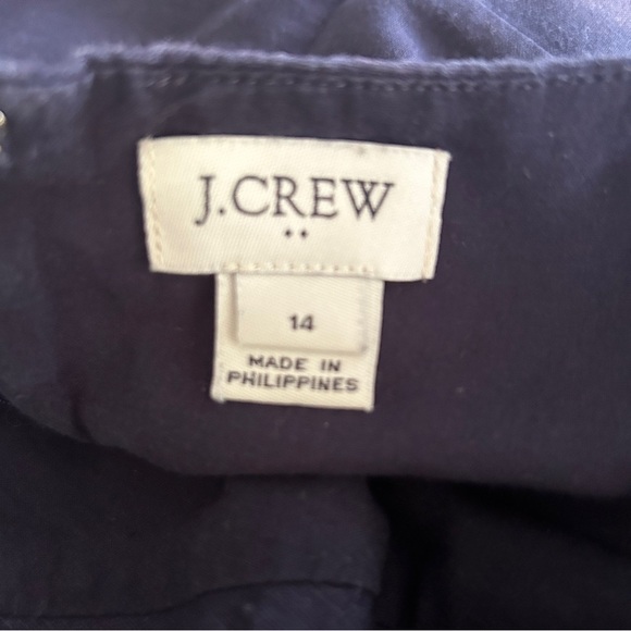 J. Crew Jumpsuit Navy Blue Linen Cotton Tie Front Wide Leg L6968 size 14 - Picture 14 of 16